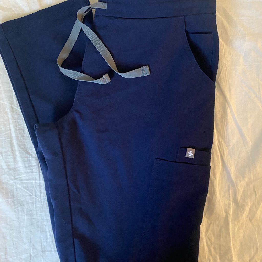 Navy Blue Fig Scrubs Xs Pants. Yola Skinny Scrub Pants Style. Like New.
